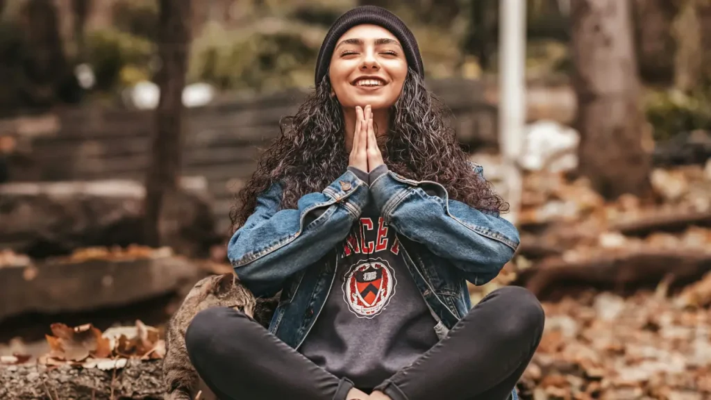 Meditation, girl meditating
